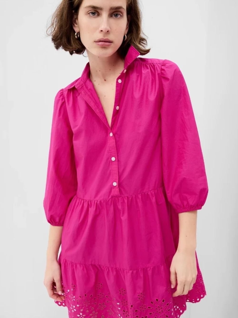 GAP Puff Sleeve Shirt Dress